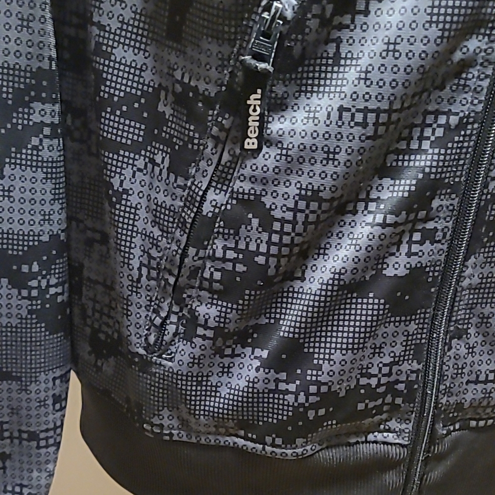 Bench Black Patterned Zip-Up Jacket - Picture 3 of 5
